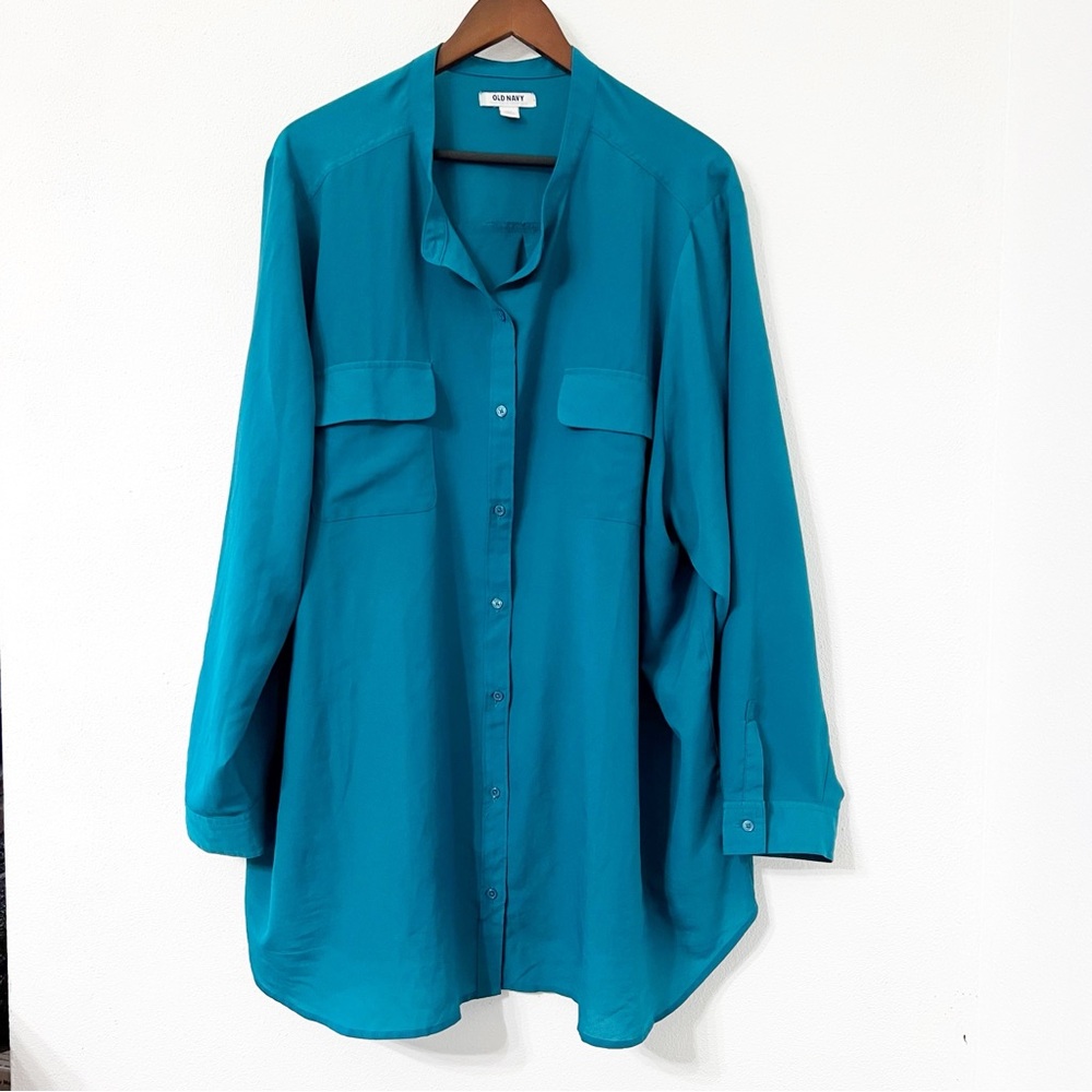 Old Navy Plus 4X Teal Button Down Shirt